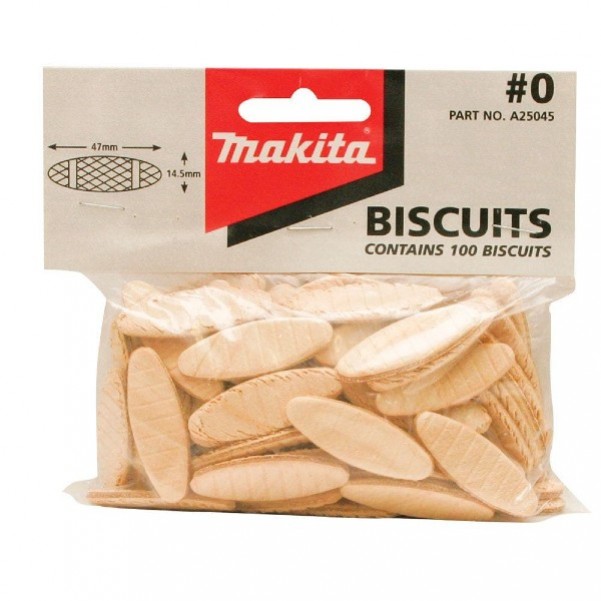 Makita A25045 Biscuits NO.0 - 47MM X 14.5MM - (100PCS)  Makita Accessories